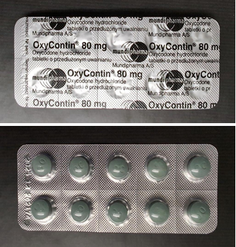 Oxycodon 80 mg Stimulant Verpackung
